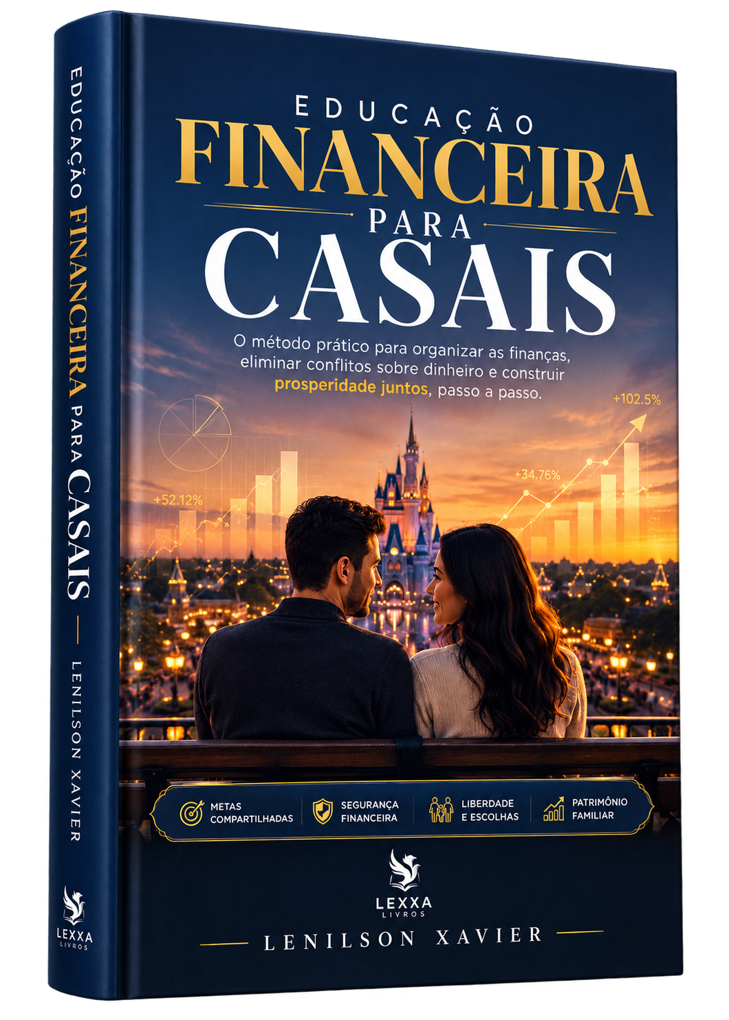 Capa 3D de Educação Financeira para Casais, de Lenilson Xavier