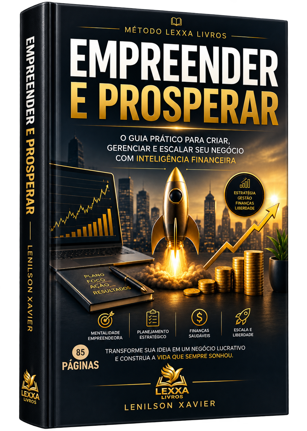 Capa 3D de Empreender e Prosperar, de Lenilson Xavier