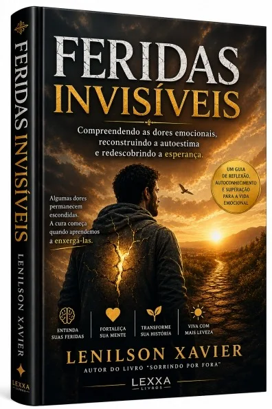 Capa 3D de Feridas Invisíveis, de Lenilson Xavier