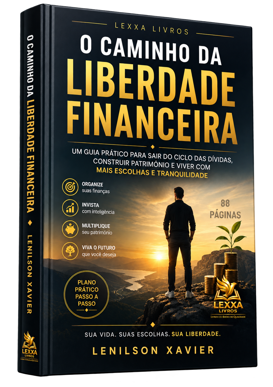 Capa 3D de O Caminho da Liberdade Financeira, de Lenilson Xavier
