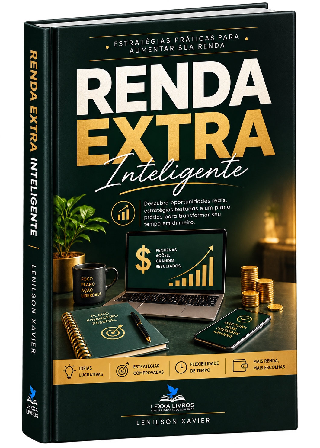Capa 3D de Renda Extra Inteligente, de Lenilson Xavier